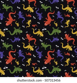 Salamander seamless pattern