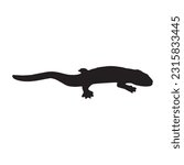 salamander silhouette set collection isolated black on white background vector illustration