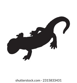 salamander silhouette set collection isolated black on white background vector illustration