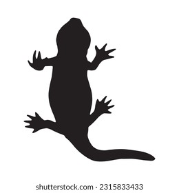 salamander silhouette set collection isolated black on white background vector illustration