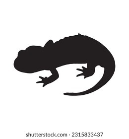 salamander silhouette set collection isolated black on white background vector illustration