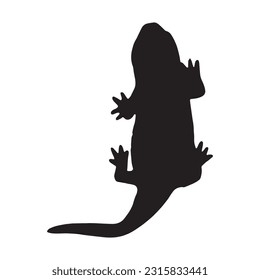 salamander silhouette set collection isolated black on white background vector illustration