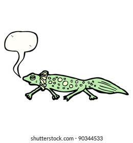 salamander with speech bubble cartoon