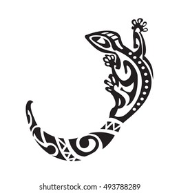 Salamander tattoo in Maori style. Vector illustration EPS10