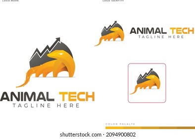 Salamander Technology Logo vector Element. Lizard Technology Logo Template
