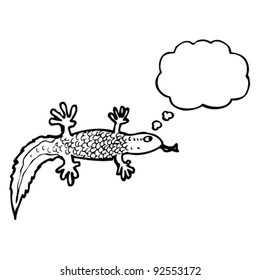 salamander with thought bubble