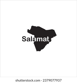 Salamat map and black letter design on white background