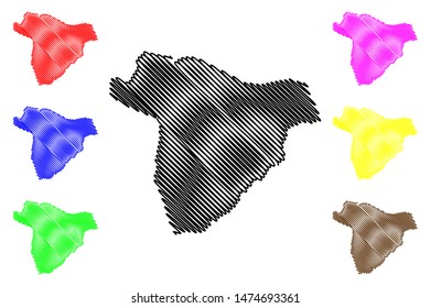 Salamat Region (Regions of Chad, Republic of Chad) map vector illustration, scribble sketch Salamat map