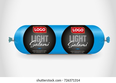 Salami branding and packaging design vector