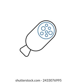 salami concept line icon. Simple element illustration. salami concept outline symbol design.
