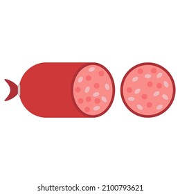 salami flat clipart vector illustration
