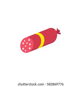 Salami flat icon, food & drink elements, smoked product sign, a colorful solid pattern on a white background, eps 10.