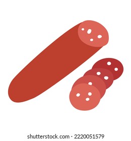 Salami. Flat vector illustration on white background