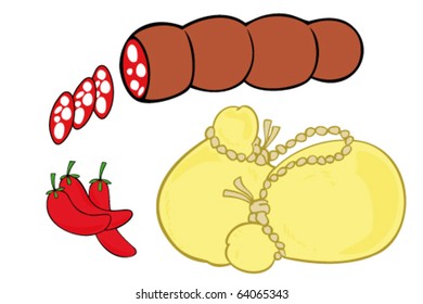 Salami, hot pepper and scamorza smoked cheese.