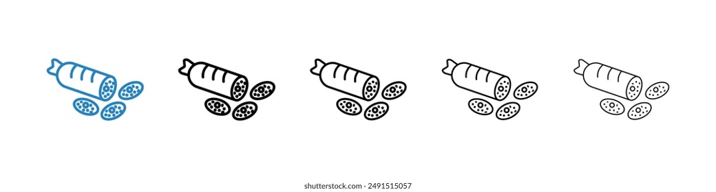 Salami icon in black and blue
