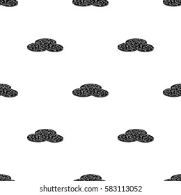 Salami icon in black style isolated on white background. Meats pattern stock vector illustration