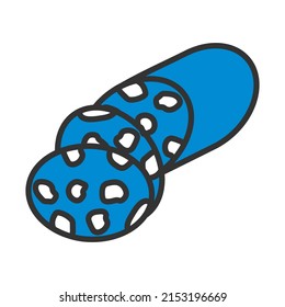 Salami Icon. Editable Bold Outline With Color Fill Design. Vector Illustration.