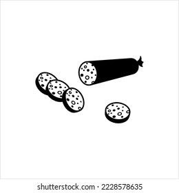 Salami Icon, Fermented And Air-Dried Meat Cured Sausage Vector Art Illustration
