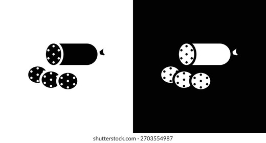 Ícone de salame ilustração doodle. Conjunto de vetores de ilustração plana