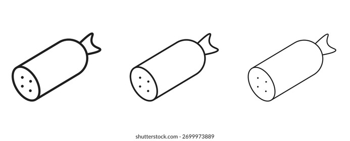 Salami icon linear style sign for mobile concept and web design.
