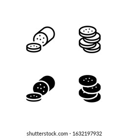 Salami Icon Logo Vector Symbol. Pork Icon