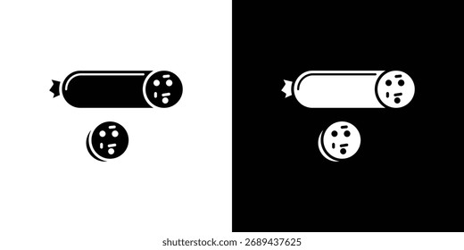 Ilustración simple del icono del salami en diseño plano