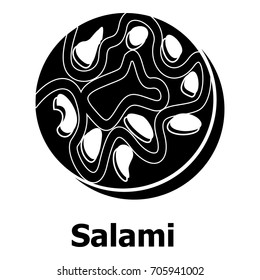 Salami icon. Simple illustration of salami vector icon for web