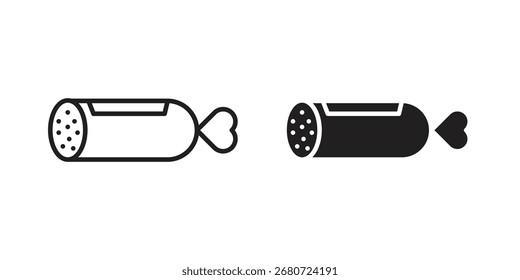 Símbolo de salami con forma de símbolo. Símbolos de Vector.