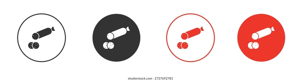 Símbolo de ícone de salame. Design simples e plano para aplicativos móveis ou da Web. Logotipo de ilustração Vetor mínimo.