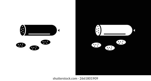 Símbolo de icono de salami. Icono de Vector en diseño plano de moda