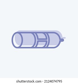 Icono de Salami con estilo de dos tonalidades de moda aislado en un fondo azul suave