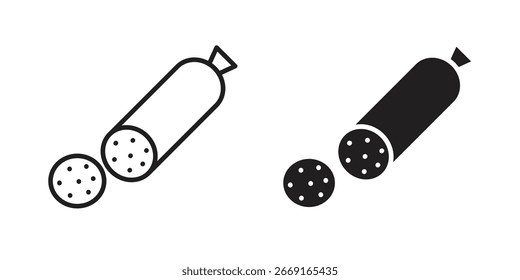 Icono de salami. Ilustración vectorial. Ilustración vectorial aislada. Ilustración EPS.