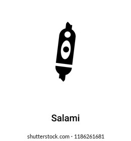 Salami icon vector isolated on white background, logo concept of Salami sign on transparent background, filled black symbol