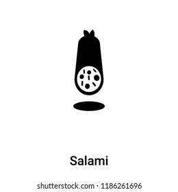 Salami icon vector isolated on white background, logo concept of Salami sign on transparent background, filled black symbol