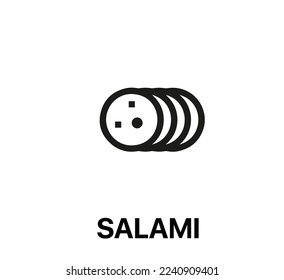 Salami icon vector. Linear style sign for mobile concept and web design. salami symbol illustration. Pixel vector graphics - Vector.	