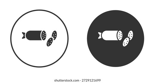 Silhueta de vetor de ícone de salame em preto. vetor de ícone plano simples.