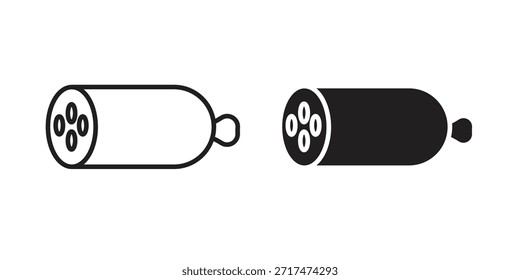 Salami icons. Pixel perfect. Vector outline icon. Flat logo concept.
