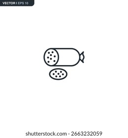 Salami, lineares Design für mobiles Konzept und Webdesign. Symbol, Logo-Abbildung. Pixel perfekte Vektorgrafik
