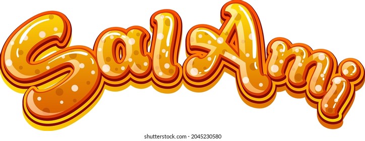 Salami logo text design illustration