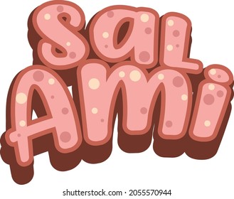 Salami logo text design illustration