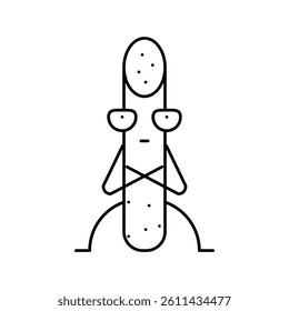salami meat character line icon vector. salami meat character sign. isolated contour symbol black illustration