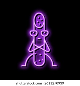 salami meat character neon light sign vector. salami meat character sign. isolated symbol illustration