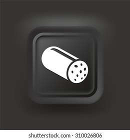 Salami on Black Square Button
