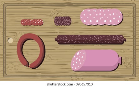 salami on the cutting board