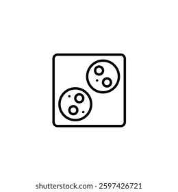 Salami on toast. Classic breakfast. Pixel perfect, editable stroke vector icon