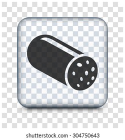 Salami on Transparent Square Button