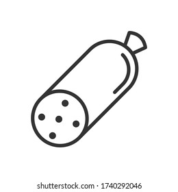 Salami outline icon. Vector Illustration.