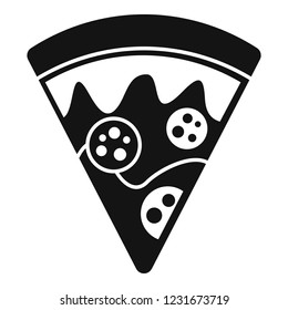 Salami pizza slice icon. Simple illustration of salami pizza slice vector icon for web design isolated on white background