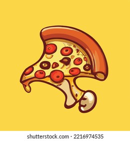 Ropa de pizza de salami. Ilustración de clip de vectores