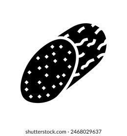 salami sausage meat glyph icon vector. salami sausage meat sign. isolated symbol illustration